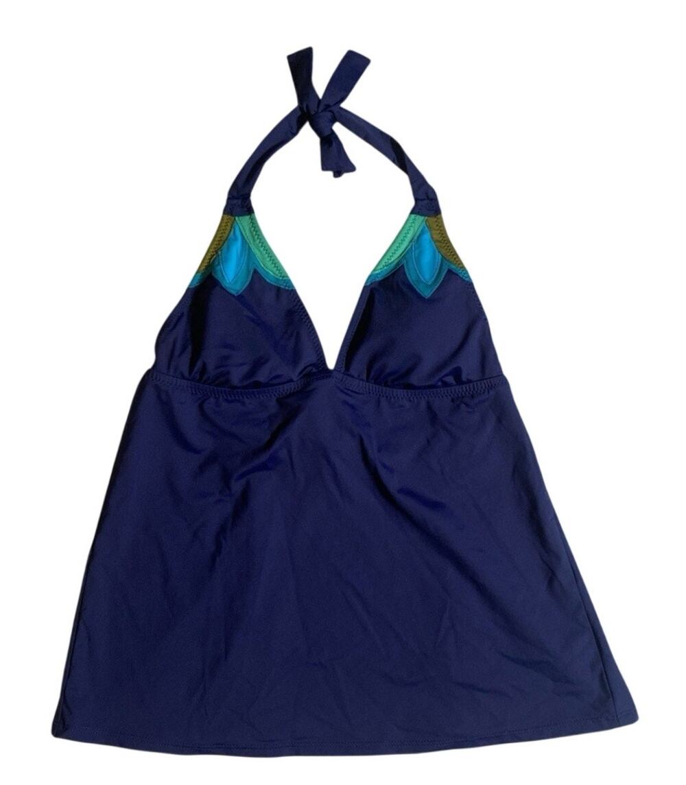 NWT Lucky Brand Tankini Size Small Blue Beach Pool Summer Top Only Vacation